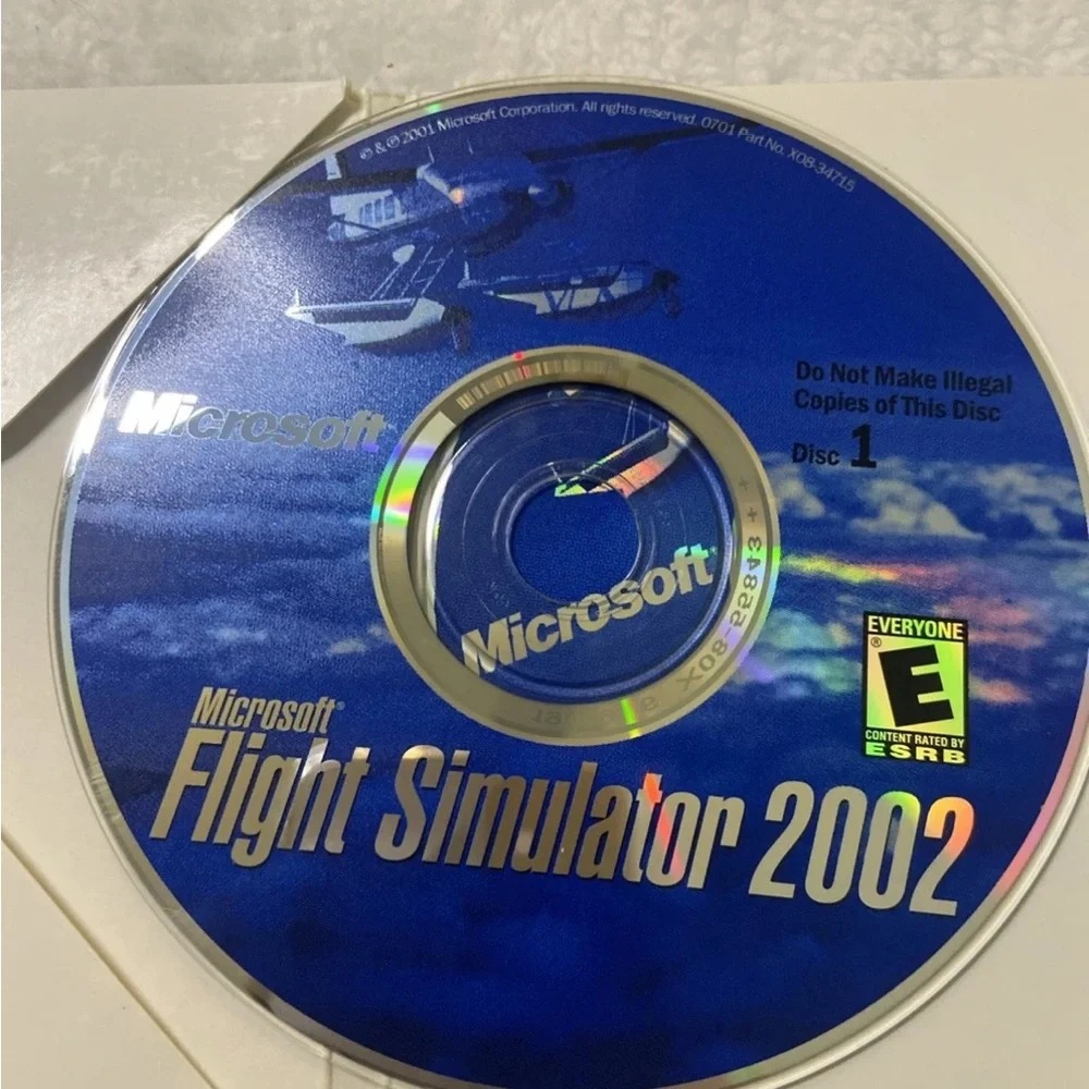 Microsoft Flight Simulator 2002 Vintage Video Game PC CD ROM 3-Disk